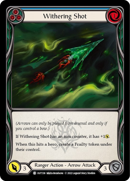 Image for Withering Shot (Blue) (Outsiders) (OUT138) - Flesh and Blood TCG