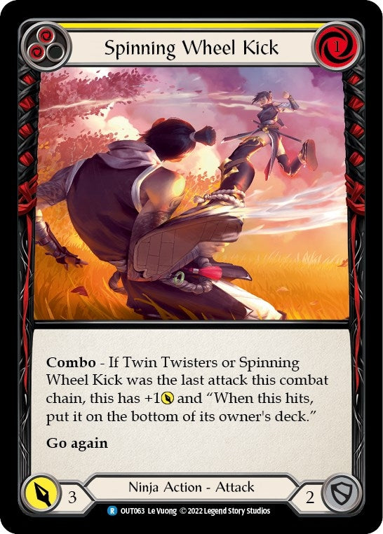 Image for Spinning Wheel Kick (Yellow) (Outsiders) (OUT063) - Flesh and Blood TCG