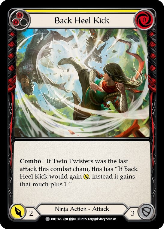 Image for Back Heel Kick (Yellow) (Outsiders) (OUT066) - Flesh and Blood TCG