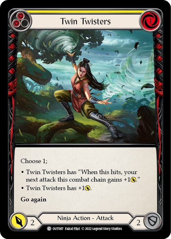 Image for Twin Twisters (Yellow) (Outsiders) (OUT087) - Flesh and Blood TCG