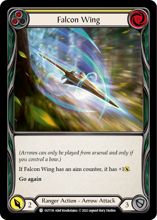 Image for Falcon Wing (Yellow) (Outsiders) (OUT116) - Flesh and Blood TCG