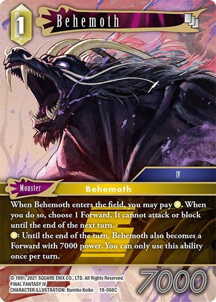 Image for Behemoth (19-066C) (From Nightmares) (19-066C) - Final Fantasy TCG