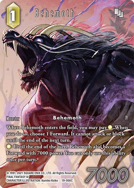 Image for Behemoth (19-066C) (Full Art) (From Nightmares) (19-066C) - Final Fantasy TCG