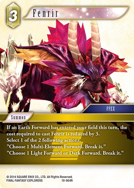 Image for Fenrir (From Nightmares) (19-064R) - Final Fantasy TCG