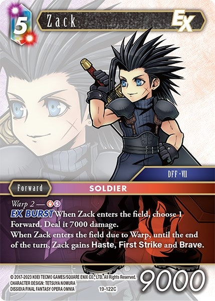 Image for Zack EX (From Nightmares) (19-122C) - Final Fantasy TCG