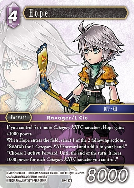 Image for Hope (From Nightmares) (19-137S) - Final Fantasy TCG