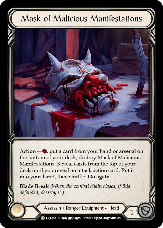 Image for Mask of Malicious Manifestations (Blitz Deck: Outsiders - Arakni) (ARA003) - Flesh and Blood TCG