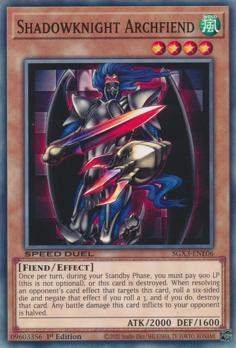 Image for Shadowknight Archfiend (Speed Duel GX: Duelists of Shadows) (SGX3-ENE06) - YuGiOh