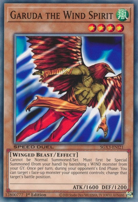 Image for Garuda the Wind Spirit (Speed Duel GX: Duelists of Shadows) (SGX3-ENI21) - YuGiOh