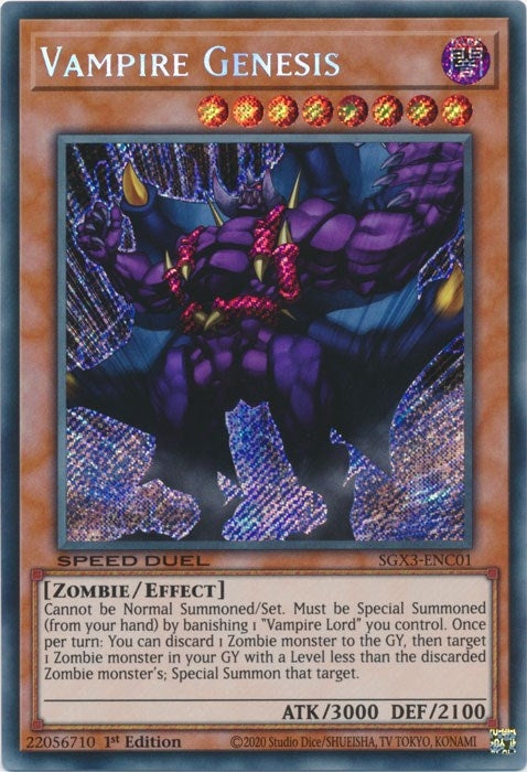 Image for Vampire Genesis (Secret Rare) (Speed Duel GX: Duelists of Shadows) (SGX3-ENC01) - YuGiOh