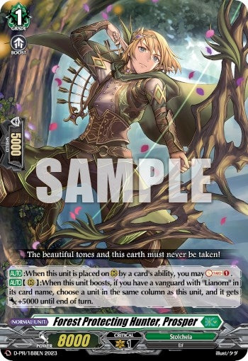 Image for Forest Protecting Hunter, Prosper (D Promo Cards) (D-PR/0188EN 2023) - Cardfight Vanguard
