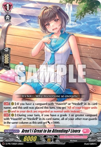 Image for Aren't I Great to be Attending? Livora (190) (D Promo Cards) (D-PR/0190EN 2023) - Cardfight Vanguard
