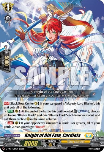 Image for Knight of Old Fate, Cordiela (198) (D Promo Cards) (D-PR/198EN 2023) - Cardfight Vanguard
