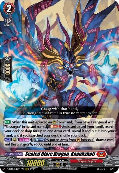 Image for Sealed Blaze Dragon, Kaankshati (D-BT09: Dragontree Invasion) (D-BT09/001EN) - Cardfight Vanguard