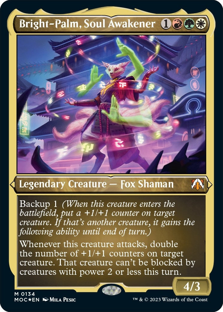 Image for Bright-Palm, Soul Awakener (Display Commander) - Thick Stock (Commander: March of the Machine) (134) - Magic: The Gathering