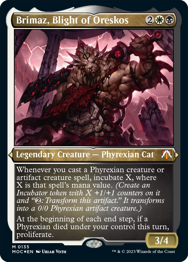 Image for Brimaz, Blight of Oreskos (Display Commander) - Thick Stock (Commander: March of the Machine) (135) - Magic: The Gathering