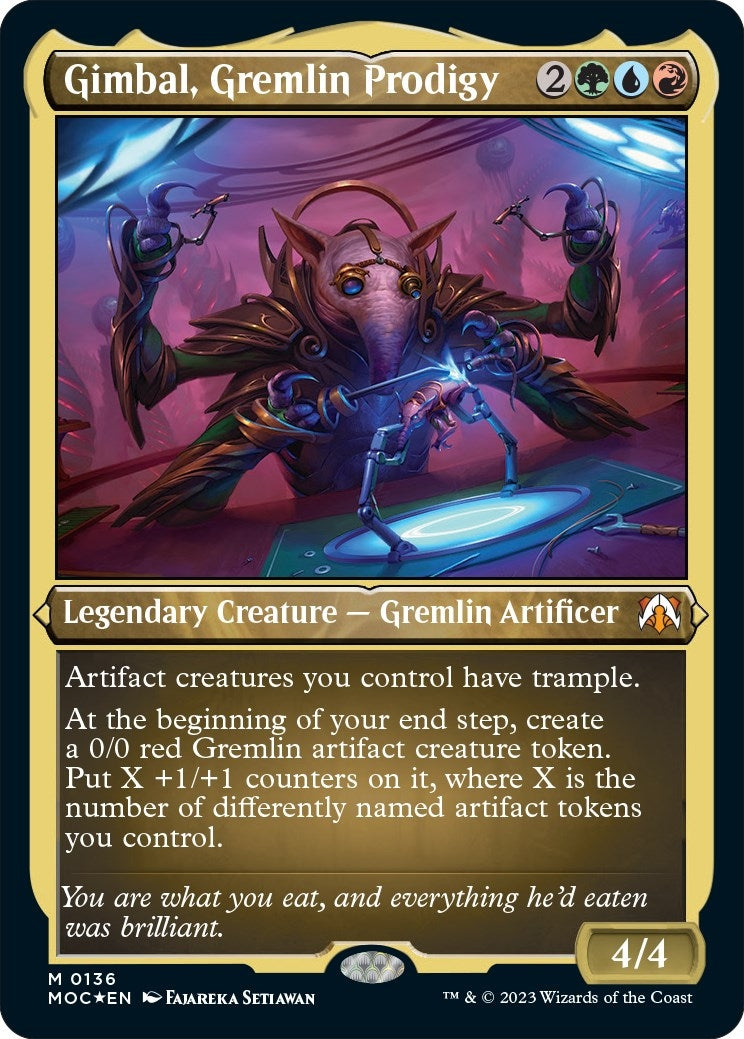 Image for Gimbal, Gremlin Prodigy (Display Commander) - Thick Stock (Commander: March of the Machine) (136) - Magic: The Gathering