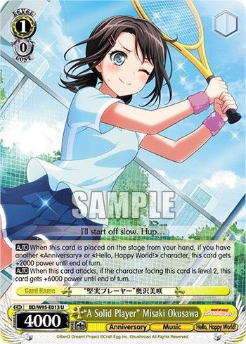 Image for "A Solid Player" Misaki Okusawa (BanG Dream! Girls Band Party! 5th Anniversary) (BD/W95-E013 U) - Weiss Schwarz