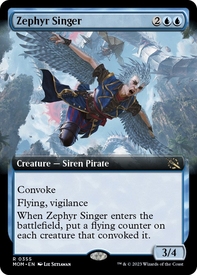 Image for Zephyr Singer (Extended Art) (March of the Machine) (355) - Magic: The Gathering