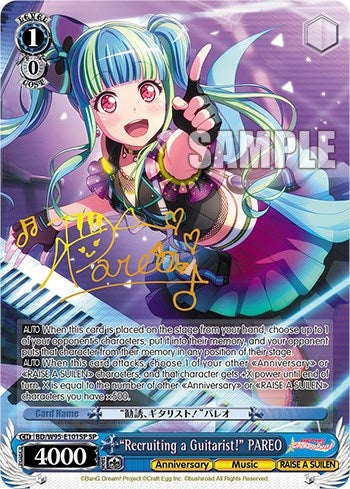 Image for "Recruiting a Guitarist!" PAREO (SP) (BanG Dream! Girls Band Party! 5th Anniversary) (BD/W95-E101SP SP) - Weiss Schwarz