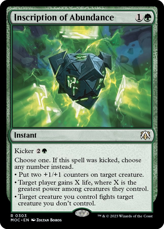 Image for Inscription of Abundance (Commander: March of the Machine) (303) - Magic: The Gathering