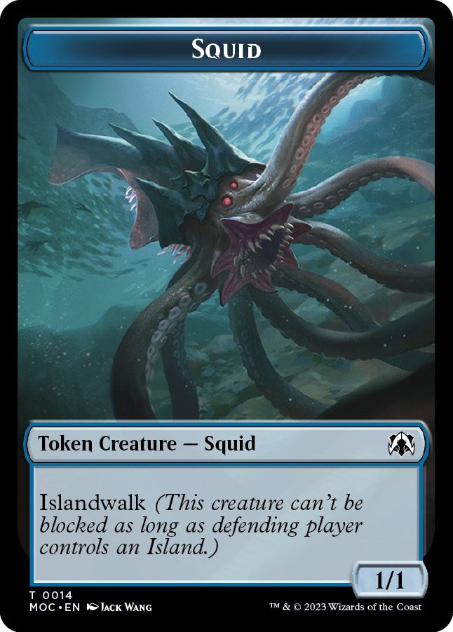 Image for Squid // Human Double-sided Token (Commander: March of the Machine) (14 // 26) - Magic: The Gathering