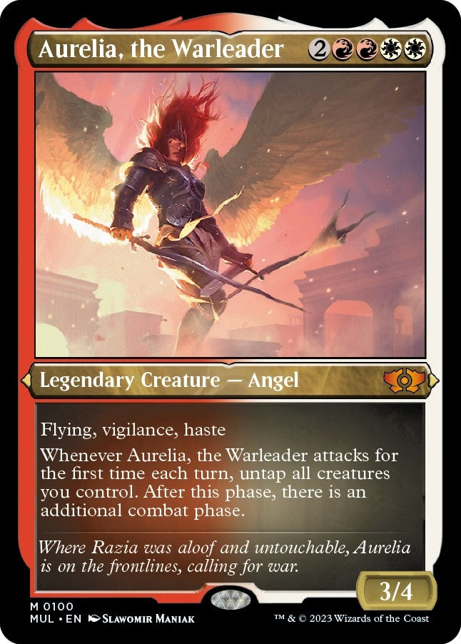 Image for Aurelia, the Warleader (Foil Etched) (March of the Machine: Multiverse Legends) (100) - Magic: The Gathering