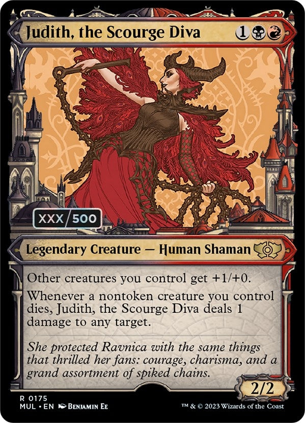 Image for Judith, the Scourge Diva (Serial Numbered) (March of the Machine: Multiverse Legends) (175) - Magic: The Gathering