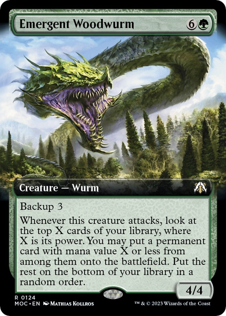 Image for Emergent Woodwurm (Extended Art) (Commander: March of the Machine) (124) - Magic: The Gathering