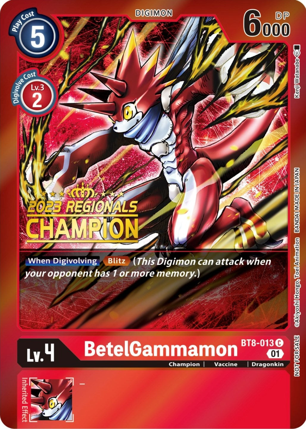 Image for BetelGammamon (2023 Regionals Champion) (BT8-013 C) [New Awakening] - Digimon Card Game