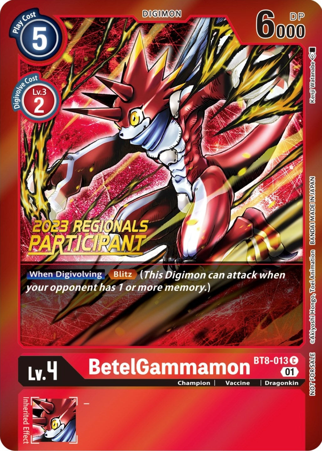 Image for BetelGammamon (2023 Regionals Participant) (BT8-013 C) [New Awakening] - Digimon Card Game