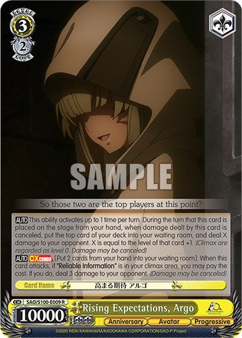 Image for Rising Expectations, Argo (Sword Art Online Animation 10th Anniversary) (SAO/S100-E009 R) - Weiss Schwarz