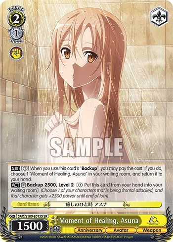 Image for Moment of Healing, Asuna (SR) (Sword Art Online Animation 10th Anniversary) (SAO/S100-E013S SR) - Weiss Schwarz