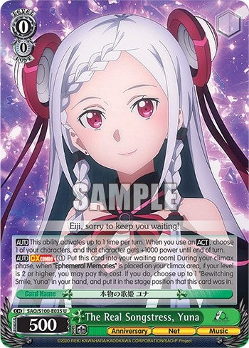 Image for The Real Songstress, Yuna (Sword Art Online Animation 10th Anniversary) (SAO/S100-E035 U) - Weiss Schwarz