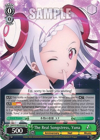 Image for The Real Songstress, Yuna (SR) (Sword Art Online Animation 10th Anniversary) (SAO/S100-E035S SR) - Weiss Schwarz