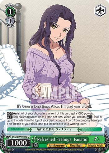 Image for Refreshed Feelings, Fanatio (Sword Art Online Animation 10th Anniversary) (SAO/S100-E040 U) - Weiss Schwarz