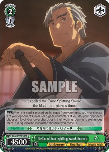Image for Wielder of Time-Splitting Sword, Bercouli (Sword Art Online Animation 10th Anniversary) (SAO/S100-E048 C) - Weiss Schwarz