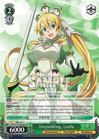 Image for Unyielding, Leafa (SR) (Sword Art Online Animation 10th Anniversary) (SAO/S100-E050S SR) - Weiss Schwarz