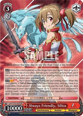 Image for Always Friendly, Silica (Sword Art Online Animation 10th Anniversary) (SAO/S100-E059 RR) - Weiss Schwarz