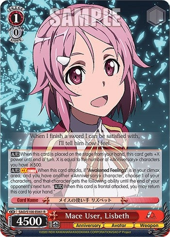 Image for Mace User, Lisbeth (Sword Art Online Animation 10th Anniversary) (SAO/S100-E061 R) - Weiss Schwarz