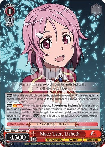 Image for Mace User, Lisbeth (SR) (Sword Art Online Animation 10th Anniversary) (SAO/S100-E061S SR) - Weiss Schwarz