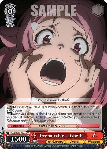 Image for Irrepairable, Lisbeth (SR) (Sword Art Online Animation 10th Anniversary) (SAO/S100-E064S SR) - Weiss Schwarz