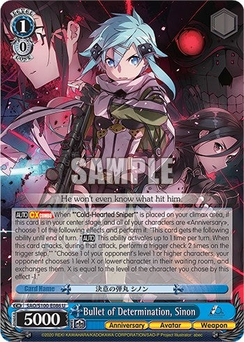 Image for Bullet of Determination, Sinon (Sword Art Online Animation 10th Anniversary) (SAO/S100-E086 U) - Weiss Schwarz