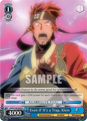 Image for Even if It's a Trap, Klein (Sword Art Online Animation 10th Anniversary) (SAO/S100-E093 C) - Weiss Schwarz