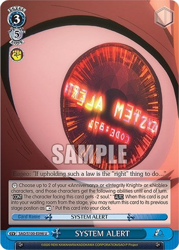 Image for SYSTEM ALERT (Sword Art Online Animation 10th Anniversary) (SAO/S100-E098 U) - Weiss Schwarz
