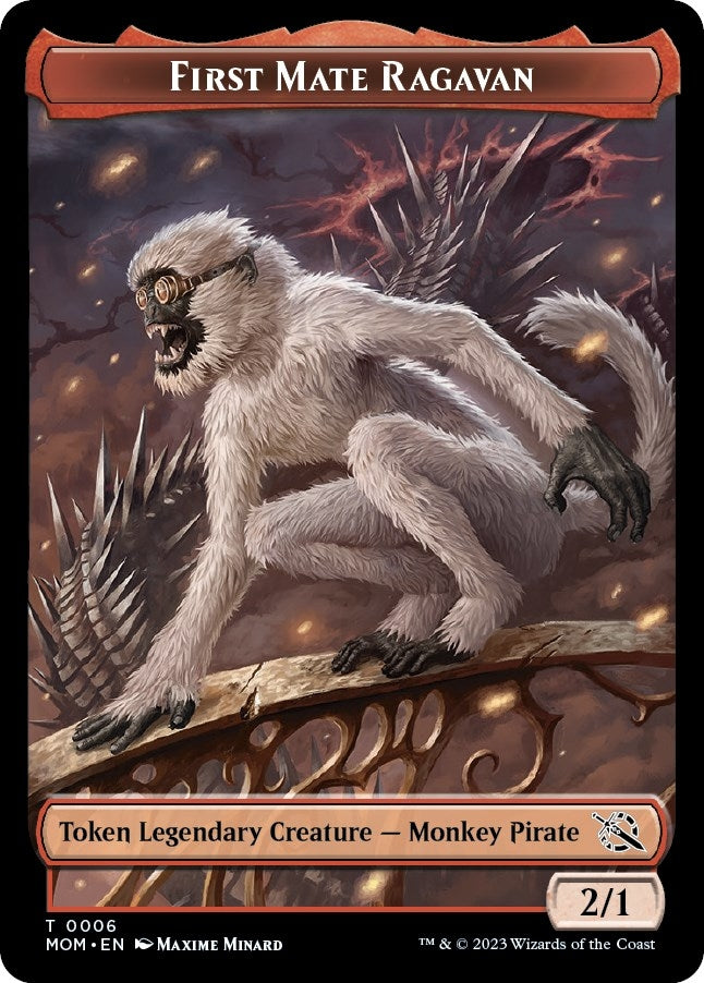 Image for First Mate Ragavan // Thopter Double-Sided Token (March of the Machine) (6 // 19) - Magic: The Gathering