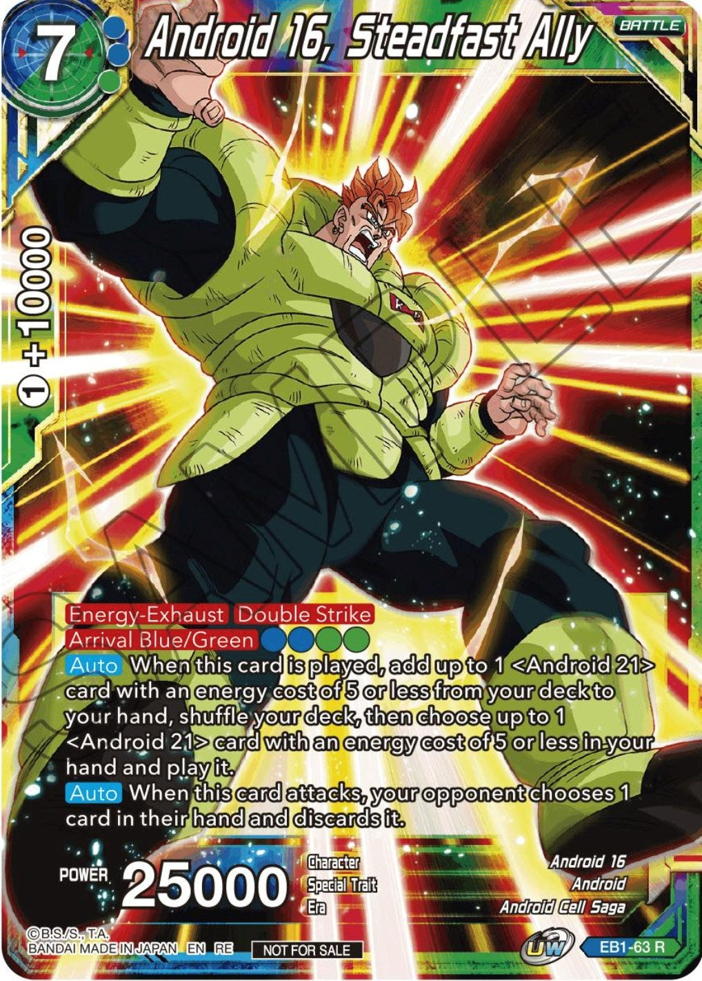 Image for Android 16, Steadfast Ally (Championship Selection Pack 2023 Vol.1) (Tournament Promotion Cards) (EB1-63) - Dragon Ball Super: Masters
