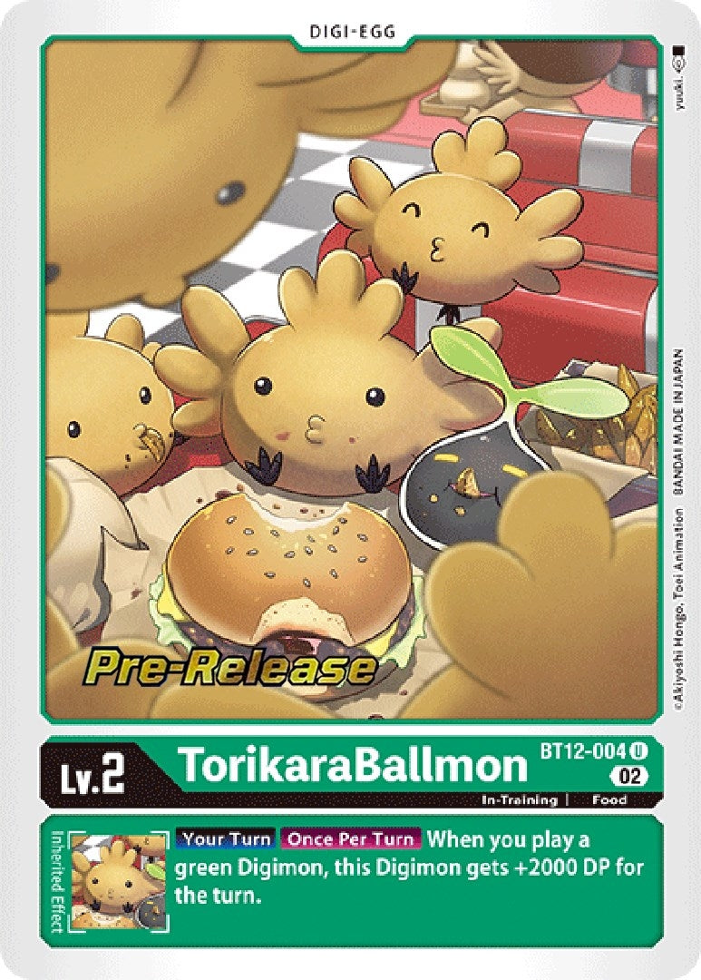 Image for TorikaraBallmon (BT12-004 U) [Across Time Pre-Release Cards] - Digimon Card Game