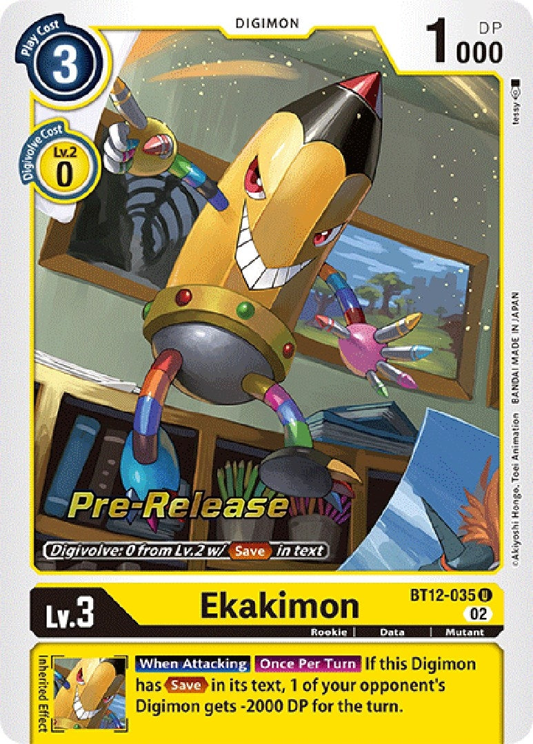 Image for Ekakimon (BT12-035 U) [Across Time Pre-Release Cards] - Digimon Card Game