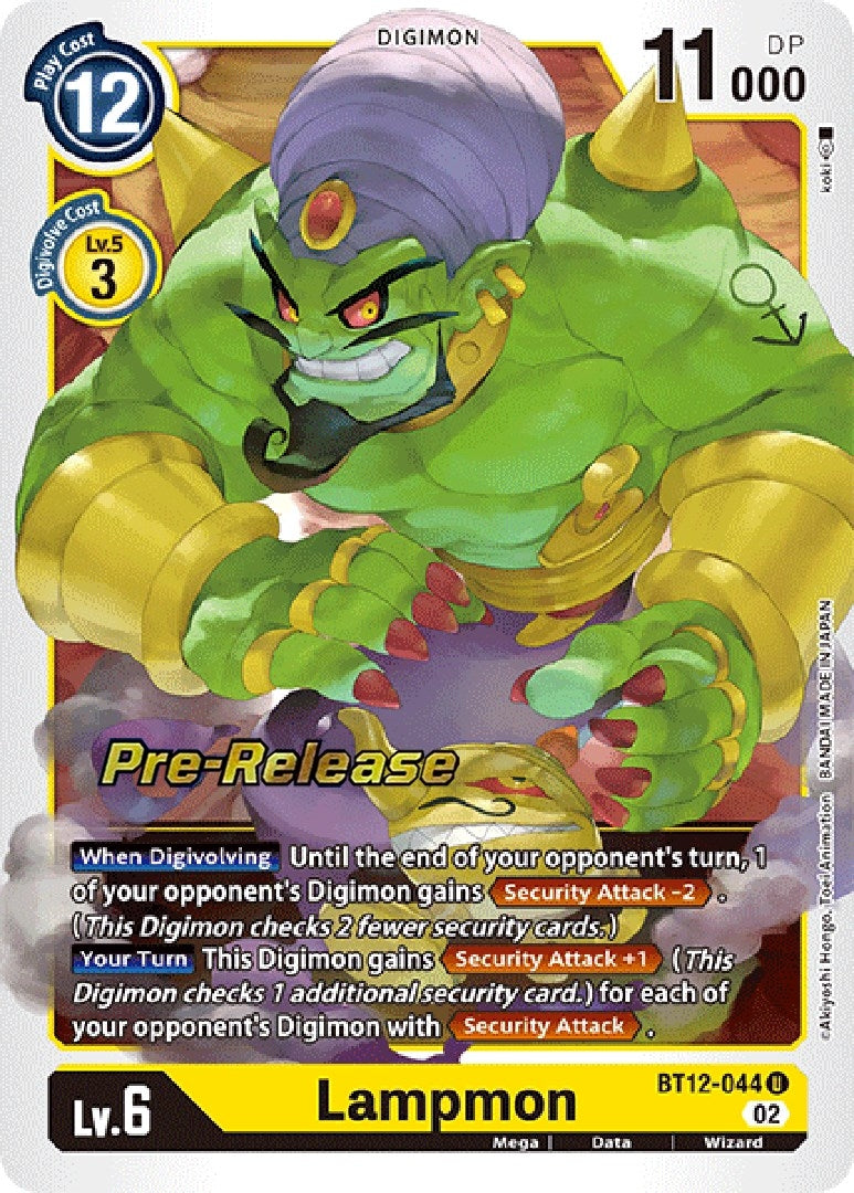 Image for Lampmon (BT12-044 U) [Across Time Pre-Release Cards] - Digimon Card Game